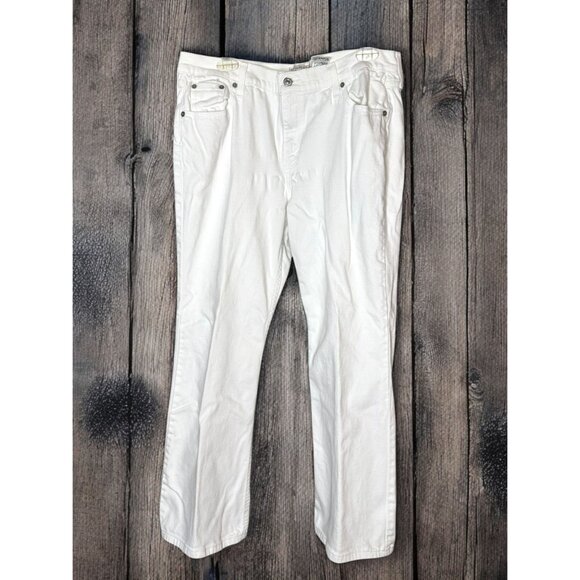 Levis Strauss Signature Women's White Jeans Size Misses 14 Short - Picture 7 of 12